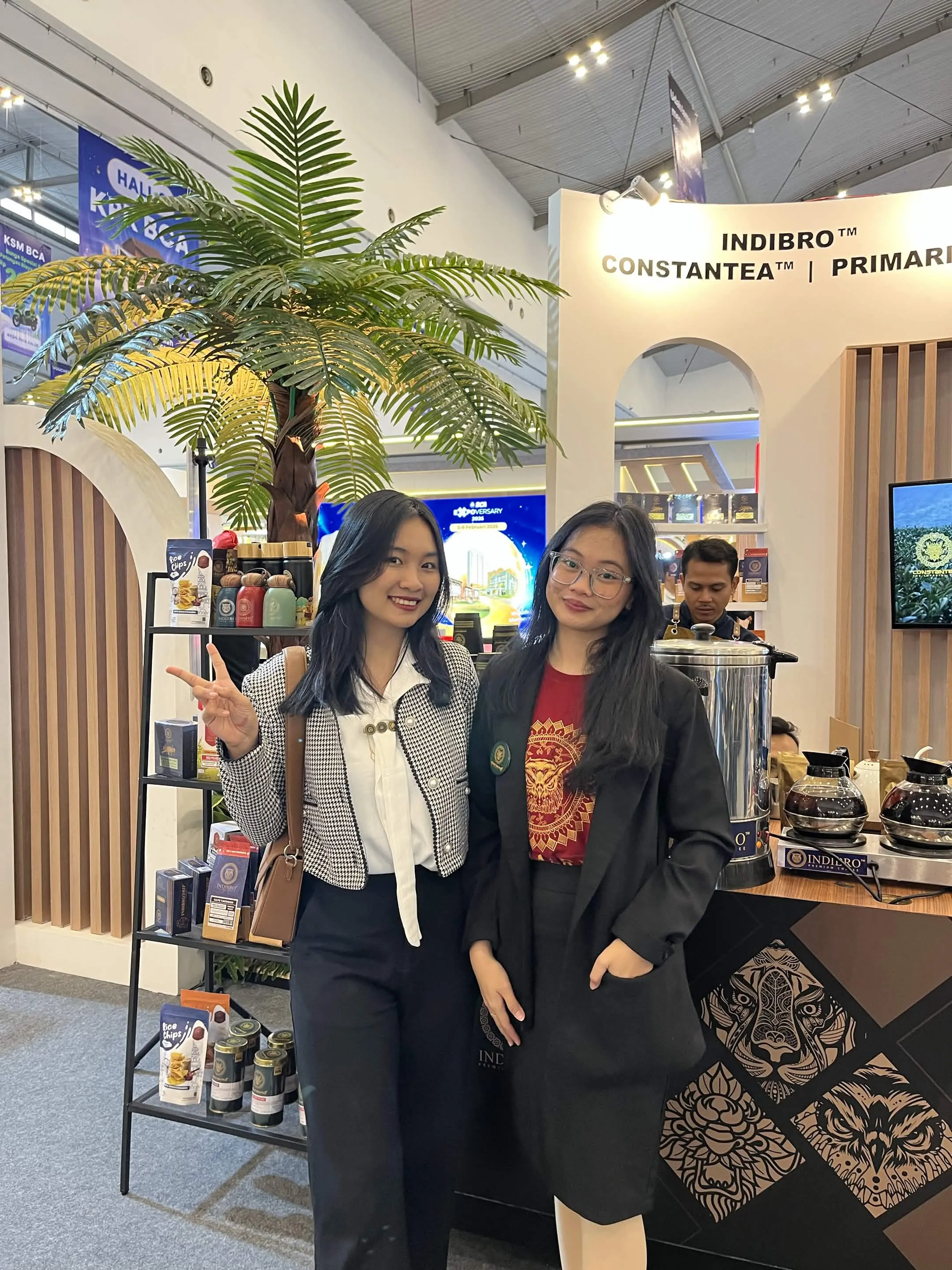 Cindy and a colleague at a BCA event display